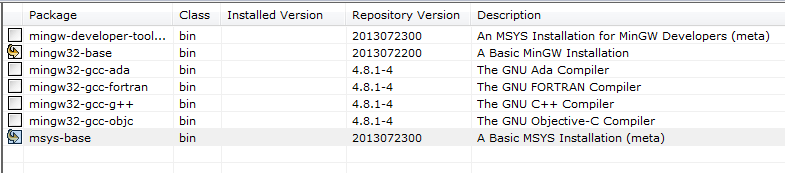 Instalación de MinGW - paso 2