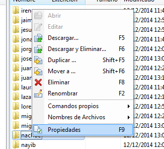 Permisos de directorio personal