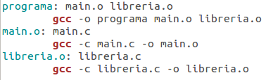 Contenido del Makefile