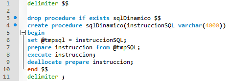 Ejemplo de SQL dinámico