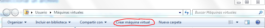 Botón Crear Máquina Virtual