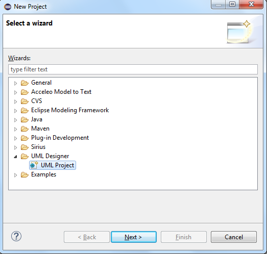 Nuevo proyecto UML en Eclipse