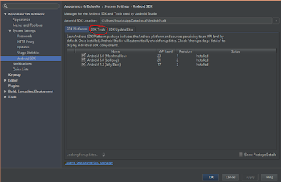 Ubicación de HAXM en SDK Tools
