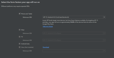 Selección de versión mínima del SDK
