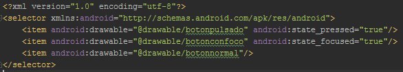 Estructura del fichero boton.xml