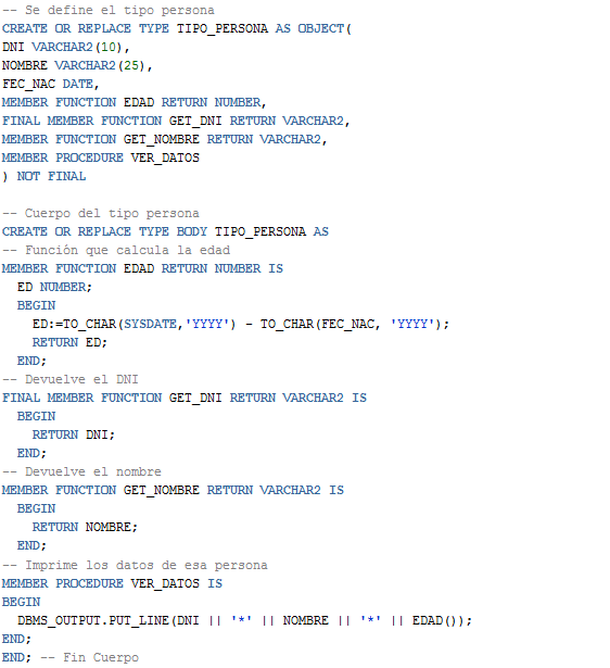 Herencia de tipos - tablas con herencia