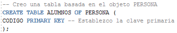 Métodos en tipos Oracle - ejemplo de uso
