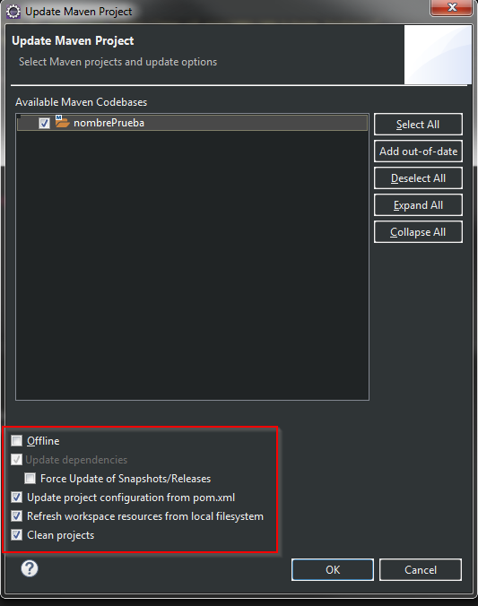 update maven project 2